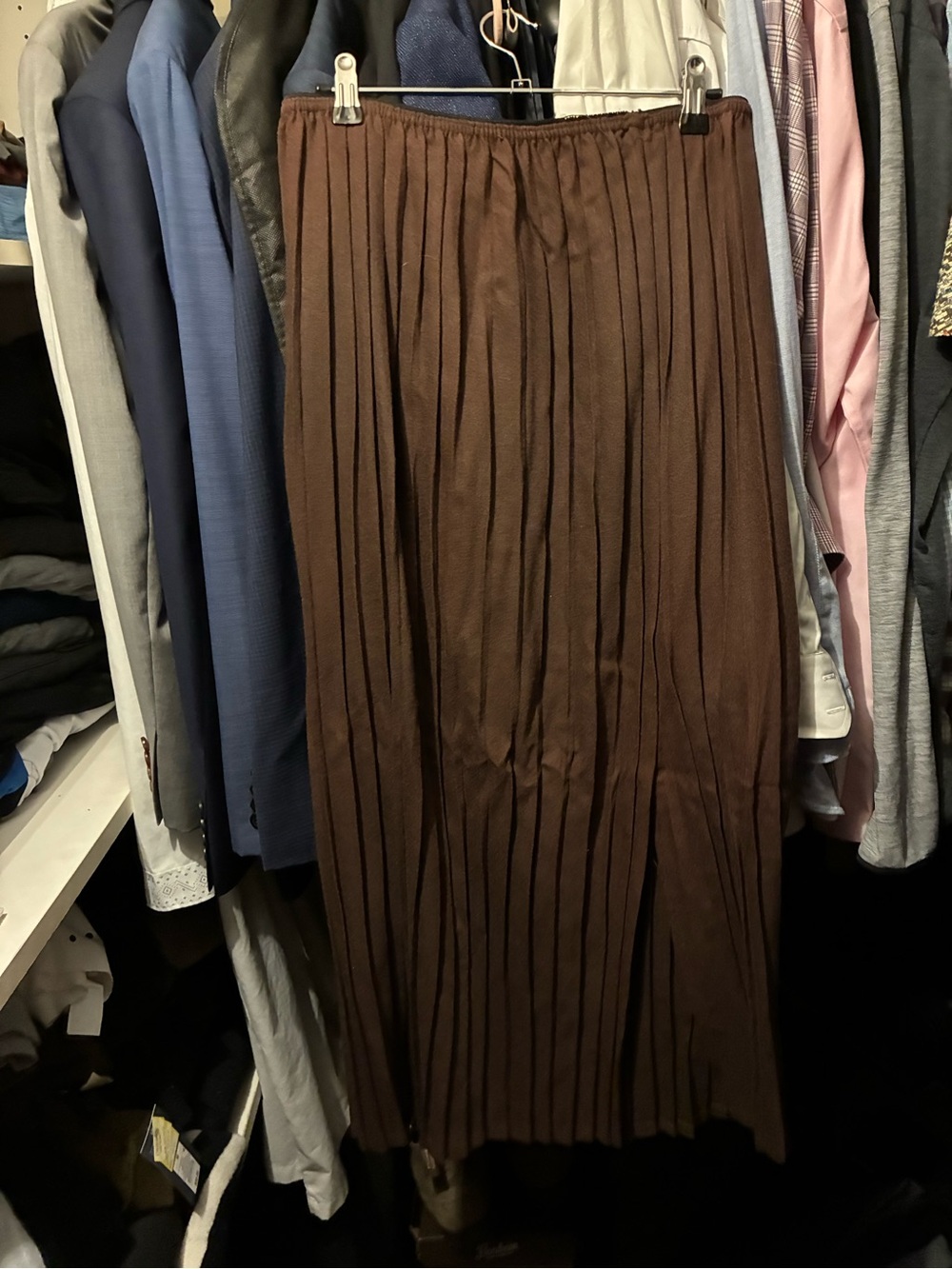 Finity Brown Pleated Maxi Skirt